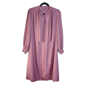 Vintage Silk Button Down Flowy Midi Dress Pink Size 12(vintage sizing)